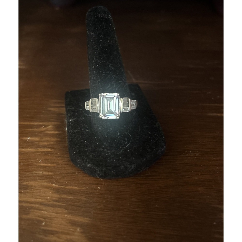 Signed LNT 925 IN Sterling Silver Large Solitaire CZ Engagement Ring Size 8